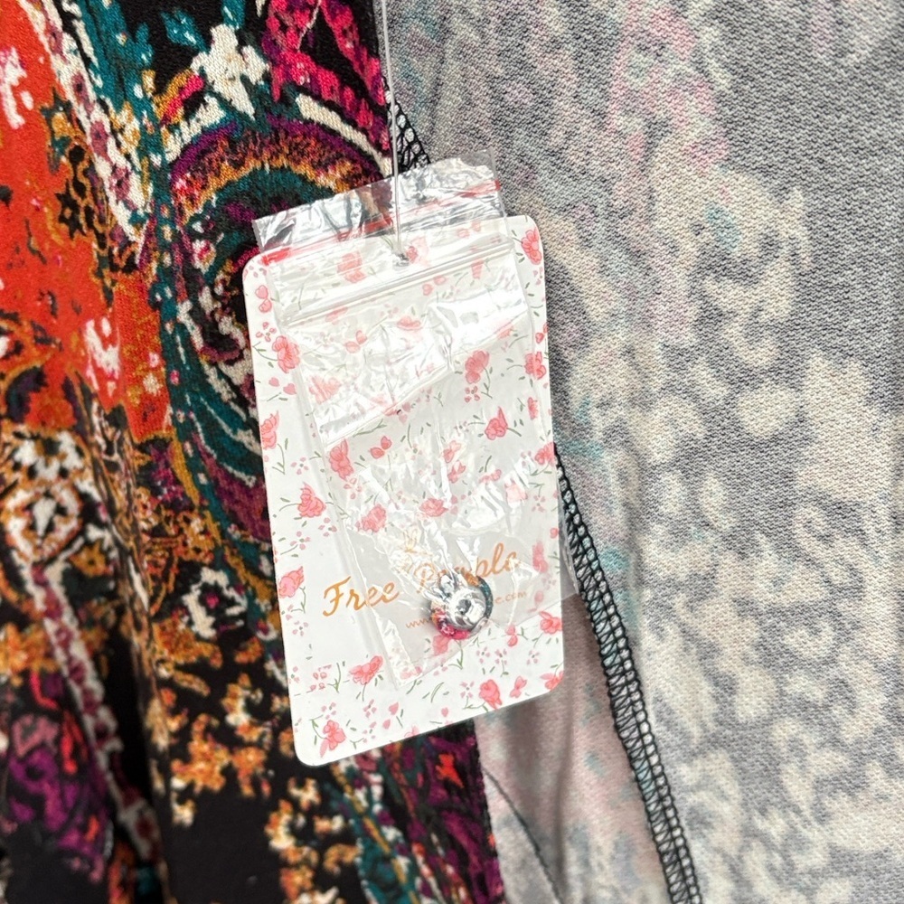 NWT Free People All Dolled Up Dress Black Floral Paisley Size Medium - Picture 10 of 12